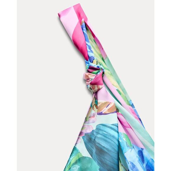 Zara‎ NWOT Tropical Satin Resort Dress - Picture 3 of 5